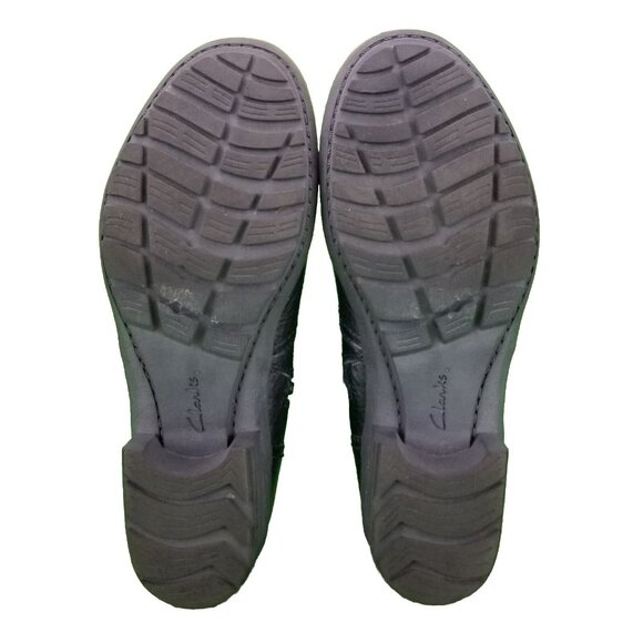 ✅Clarks Riddle Avant Women's Pebbled Black Leather Side Zip Ankle Boots Size 6M - Picture 3 of 11